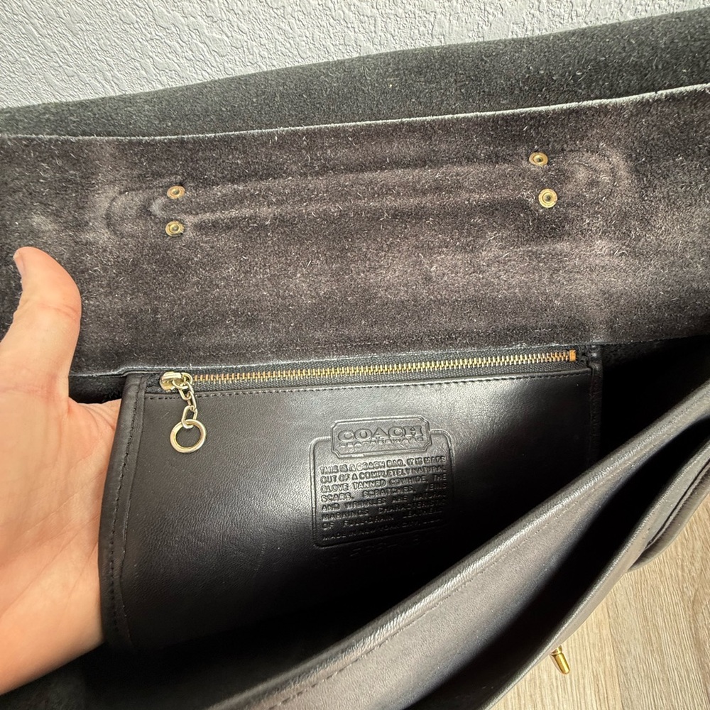 Vintage Coach Prescott 5275 Black Leather Messenger Bag Briefcase Double Buckle - Picture 13 of 13